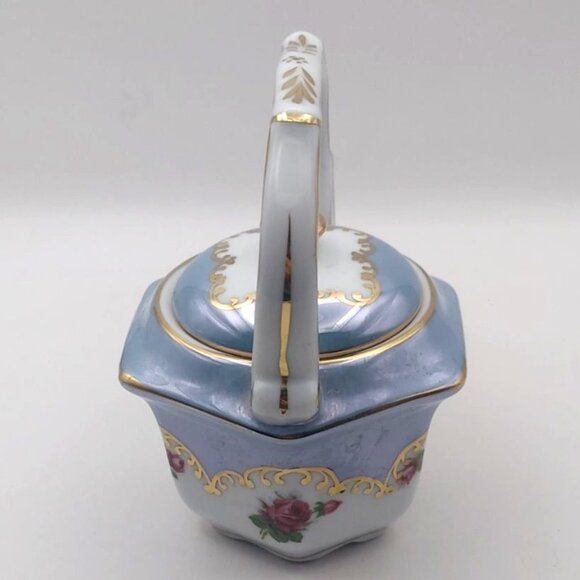 Vintage Porcelain Floral Teapot For One Lusterware With Lid Gold Trim China - Picture 3 of 9